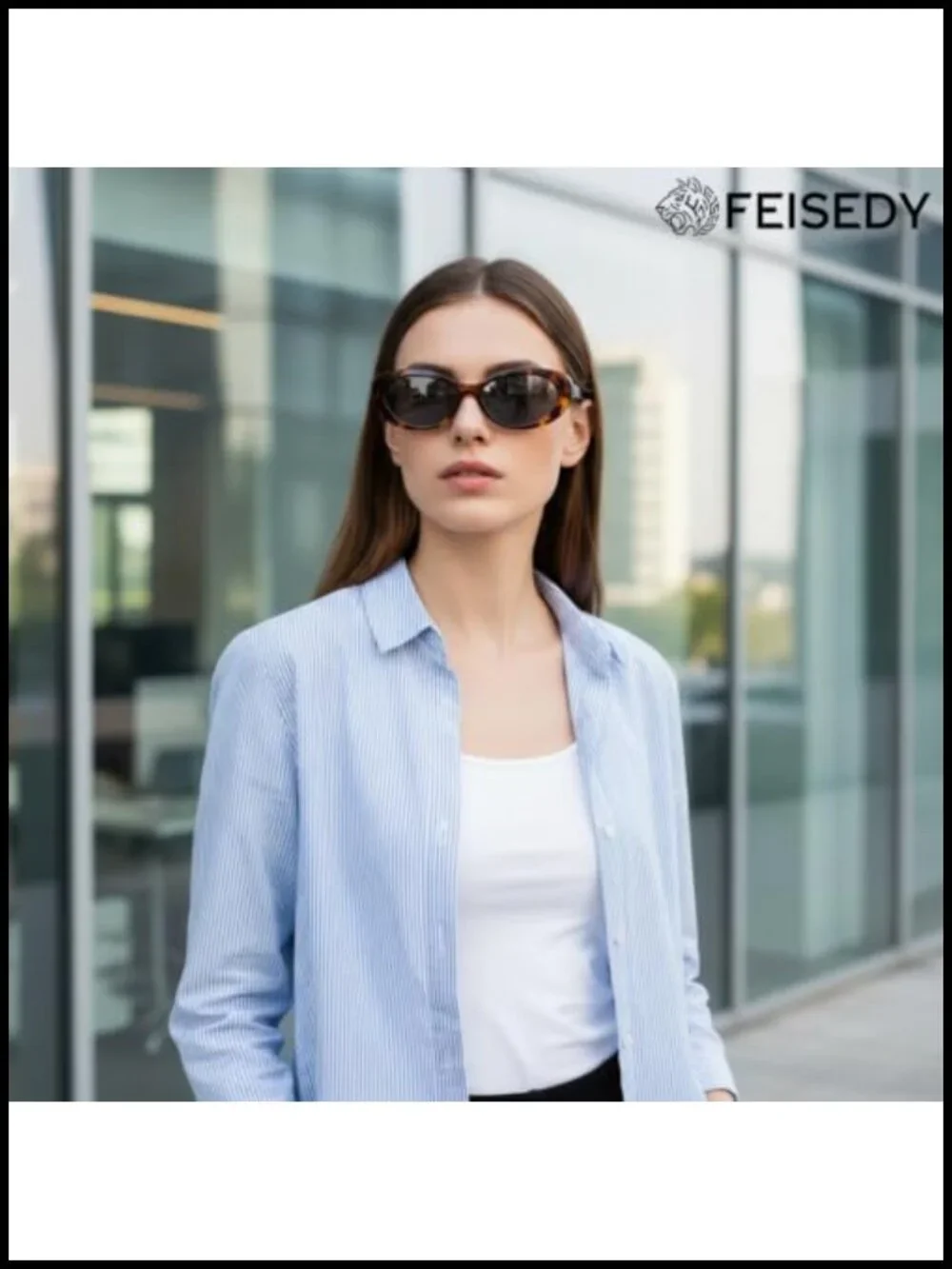Retro Oval Cat Eye Sunglasses with UV400 Protection